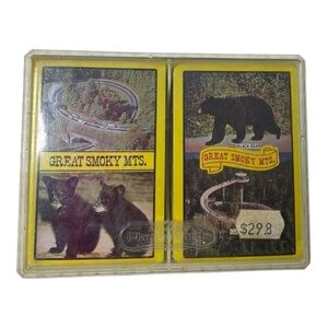 NWT Vintage Souvenir Great Smoky Mountains Black Bear 2 Decks Of Cards